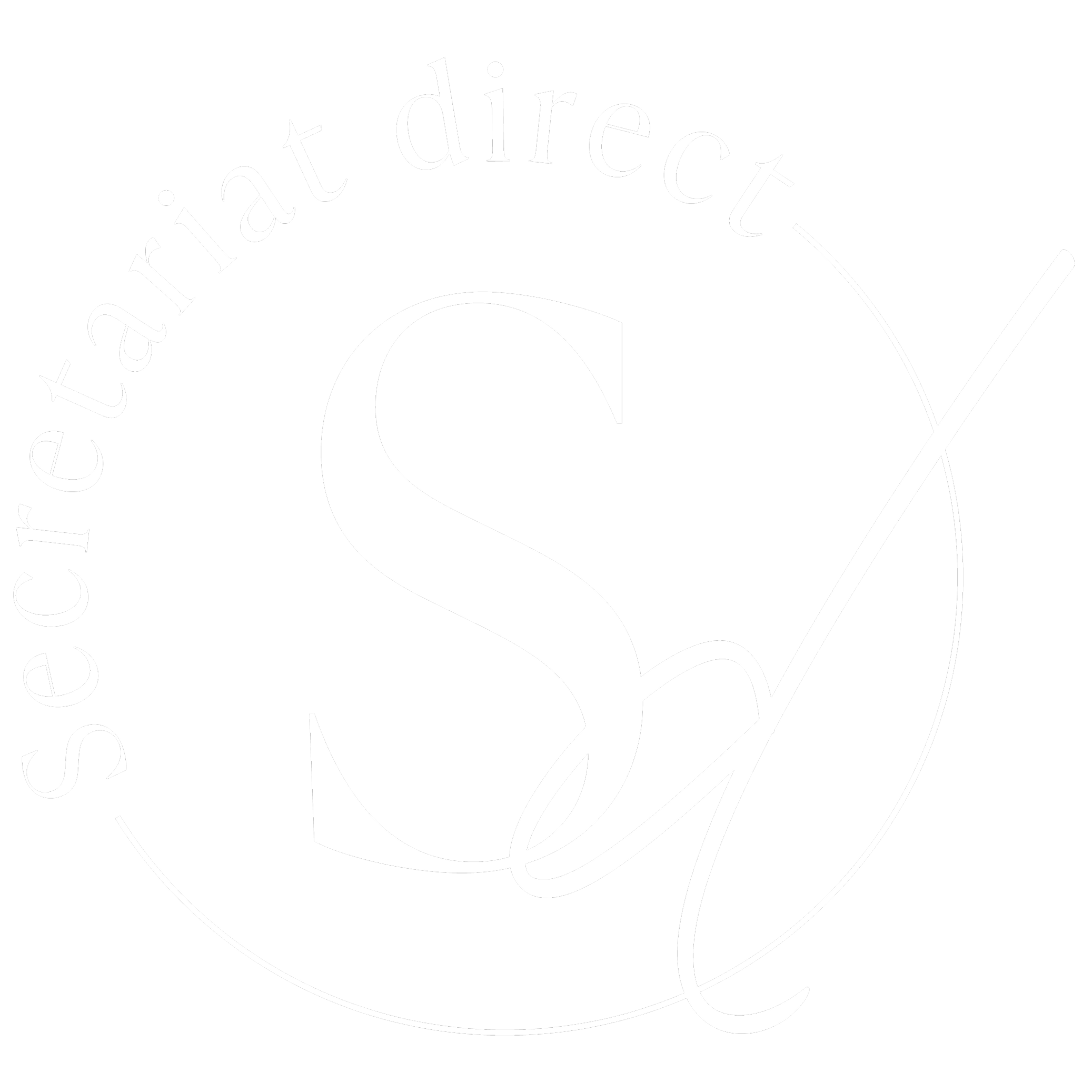 logo de Secrétariat direct be - Blanc
